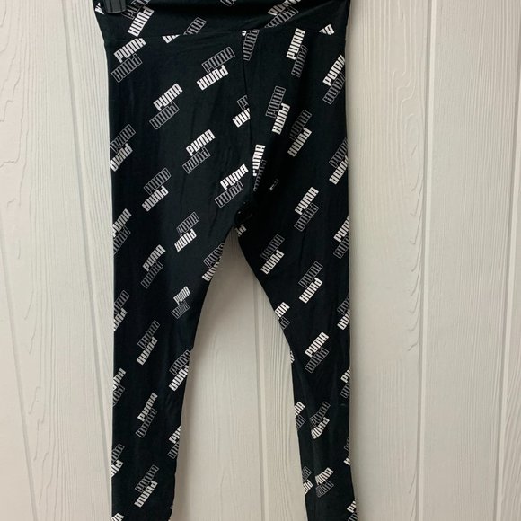 PUMA Black Power High Waist 7/8 Leggings Size Small White PUMA - Picture 3 of 4